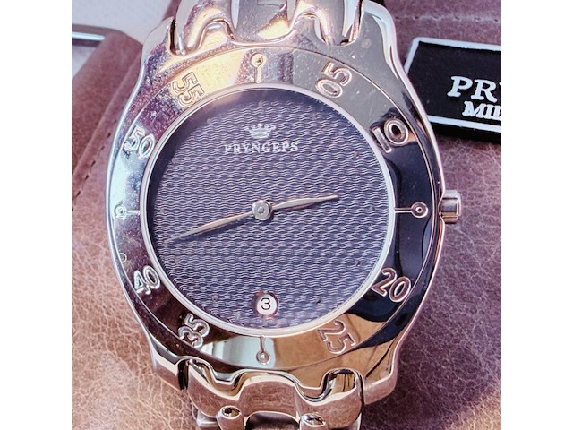 Pryngeps herenhorloge met embossed wijzerplaat - afbeelding 2 van  6