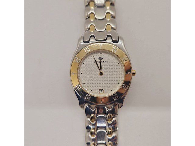 Pryngeps two-tone herenhorloge met golvende wijzerplaat - afbeelding 1 van  9