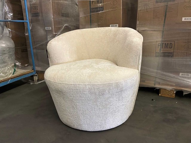 Ptmd grasa white fiore stoffen fauteuil - afbeelding 1 van  11