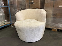 Ptmd grasa white fiore stoffen fauteuil - afbeelding 1 van  11