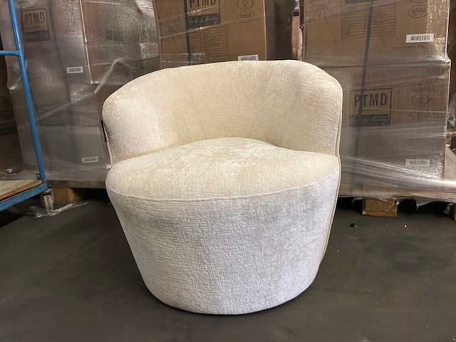 Ptmd grasa white fiore stoffen fauteuil - afbeelding 4 van  11