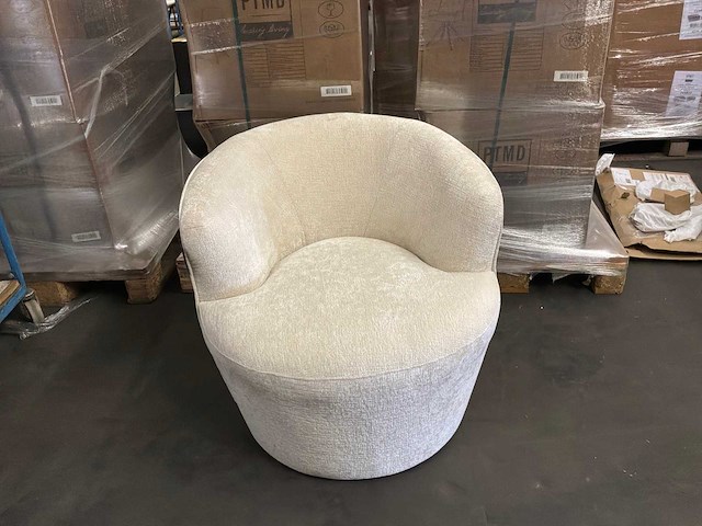 Ptmd grasa white fiore stoffen fauteuil - afbeelding 8 van  11