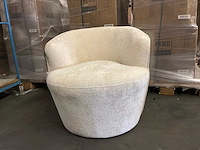 Ptmd grasa white fiore stoffen fauteuil - afbeelding 1 van  7