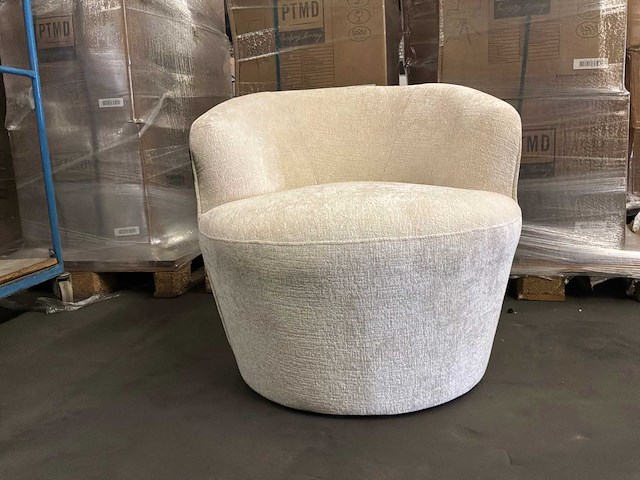 Ptmd grasa white fiore stoffen fauteuil - afbeelding 2 van  7