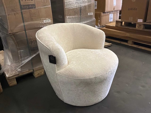 Ptmd grasa white fiore stoffen fauteuil - afbeelding 5 van  7