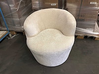 Ptmd grasa white fiore stoffen fauteuil - afbeelding 6 van  10