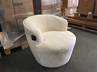 Ptmd grasa white fiore stoffen fauteuil - afbeelding 8 van  10
