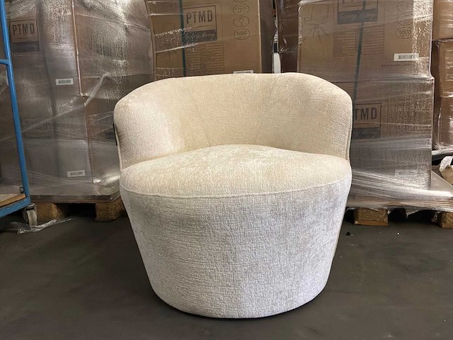 Ptmd grasa white fiore stoffen fauteuil - afbeelding 3 van  10