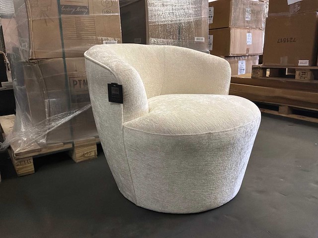 Ptmd grasa white fiore stoffen fauteuil - afbeelding 8 van  10