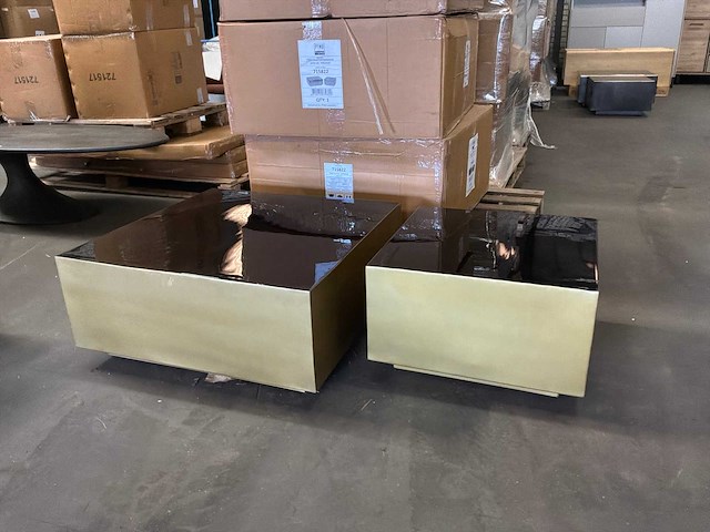 Ptmd irvy gold ijzeren salontafel set van 2 - afbeelding 1 van  8
