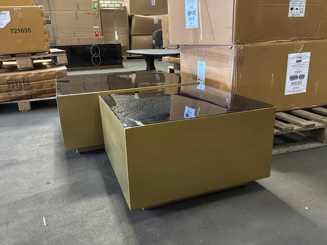 Ptmd irvy gold ijzeren salontafel set van 2 - afbeelding 3 van  8