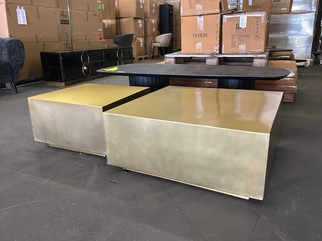 Ptmd irvy gold ijzeren salontafel set van 2 - afbeelding 1 van  11