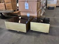 Ptmd irvy gold ijzeren salontafel set van 2 - afbeelding 4 van  8