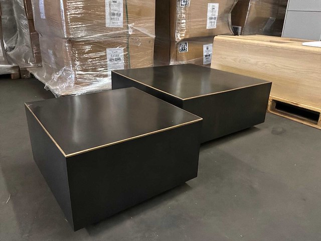 Ptmd irvy nickle ijzeren salontafel set van 2 - afbeelding 3 van  8