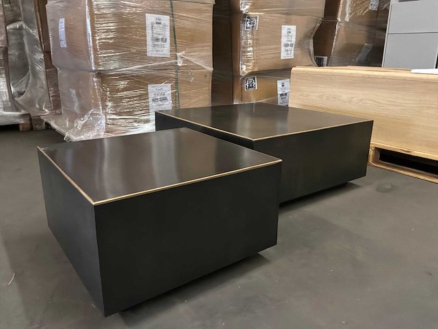 Ptmd irvy nickle ijzeren salontafel set van 2 - afbeelding 2 van  8