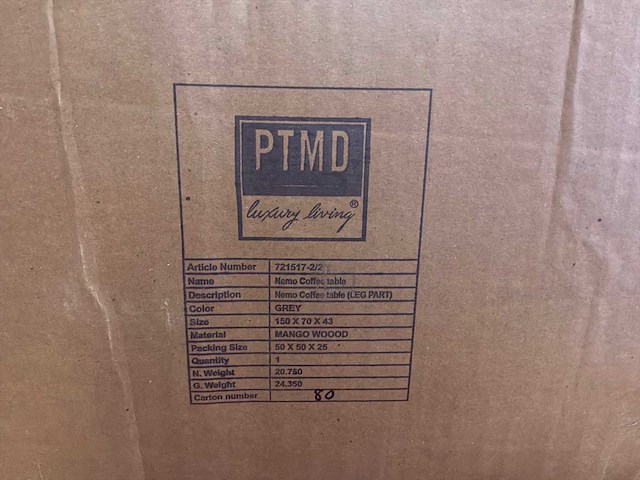 Ptmd nemo mango houten salontafel - afbeelding 9 van  10