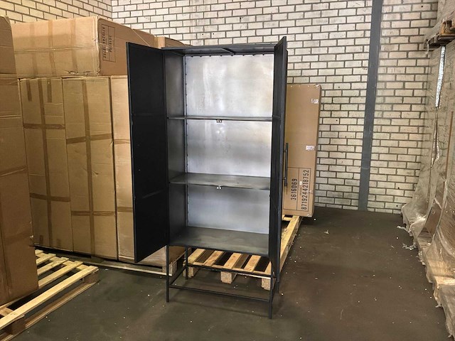 Ptmd rens black houten kast met metalen frame, 2 deuren - afbeelding 2 van  12
