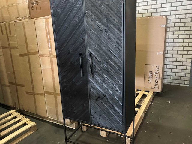 Ptmd rens black houten kast met metalen frame, 2 deuren - afbeelding 9 van  12