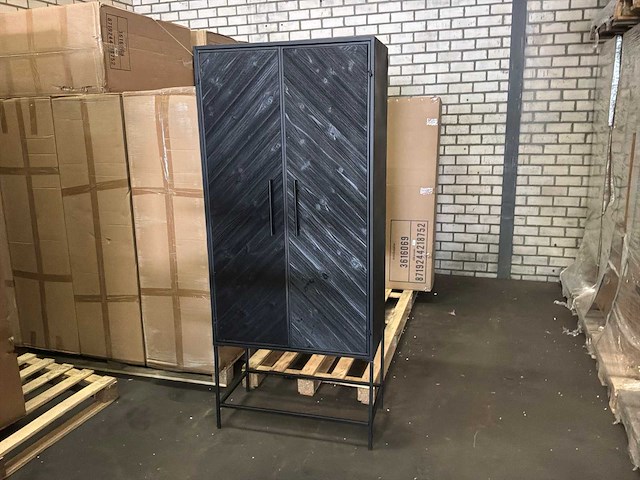 Ptmd rens black houten kast met metalen frame, 2 deuren - afbeelding 6 van  12
