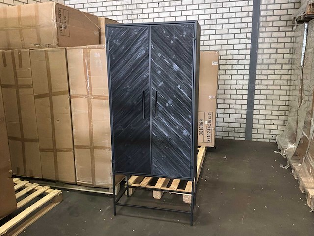 Ptmd rens black houten kast met metalen frame, 2 deuren - afbeelding 6 van  10