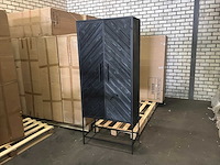Ptmd rens black houten kast met metalen frame, 2 deuren