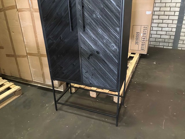 Ptmd rens black houten kast met metalen frame, 2 deuren - afbeelding 10 van  12
