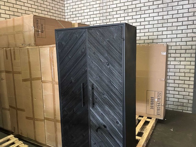 Ptmd rens black houten kast met metalen frame, 2 deuren - afbeelding 6 van  8