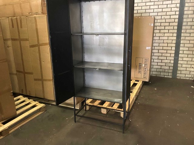 Ptmd rens black houten kast met metalen frame, 2 deuren - afbeelding 9 van  12