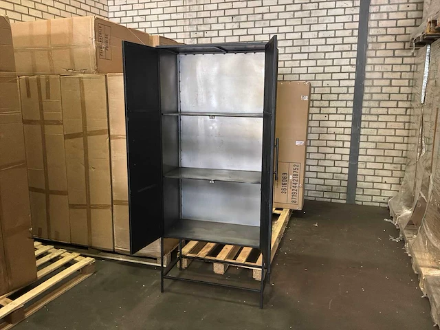 Ptmd rens black houten kast met metalen frame, 2 deuren - afbeelding 3 van  13