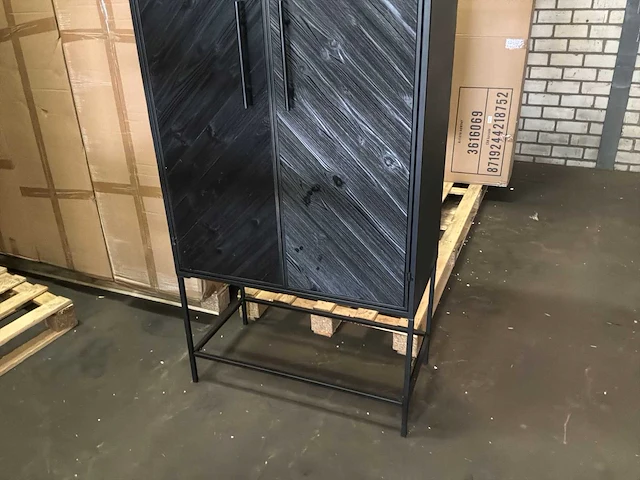 Ptmd rens black houten kast met metalen frame, 2 deuren - afbeelding 13 van  13
