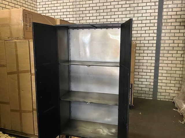 Ptmd rens black houten kast met metalen frame, 2 deuren - afbeelding 1 van  13