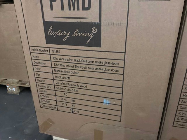 Ptmd riho metalen wijnkast - afbeelding 8 van  12