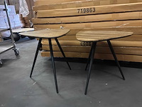 Ptmd rupert naturel salontafel van gerecycled teakhout set van 2 - afbeelding 6 van  9