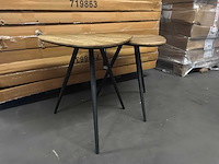 Ptmd rupert naturel salontafel van gerecycled teakhout set van 2 - afbeelding 1 van  9