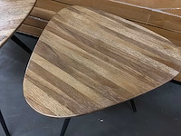 Ptmd rupert naturel salontafel van gerecycled teakhout set van 2 - afbeelding 8 van  9