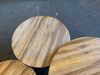 Ptmd thyrsa natural salontafel recycled teak wood set van 4 - afbeelding 4 van  12