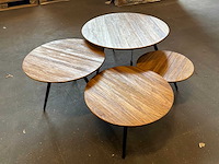 Ptmd thyrsa natural salontafel recycled teak wood set van 4 - afbeelding 8 van  12