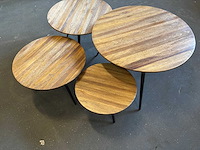 Ptmd thyrsa natural salontafel recycled teak wood set van 4 - afbeelding 11 van  12
