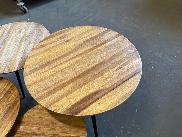Ptmd thyrsa natural salontafel recycled teak wood set van 4 - afbeelding 12 van  12