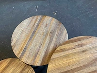 Ptmd thyrsa natural salontafel recycled teak wood set van 4 - afbeelding 4 van  12