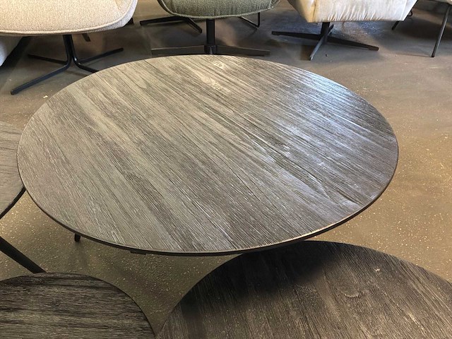 Ptmd thyrsa zwart salontafel recycled teak wood set van 4 - afbeelding 10 van  10