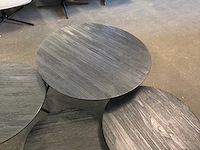 Ptmd thyrsa zwart salontafel recycled teak wood set van 4 - afbeelding 8 van  10