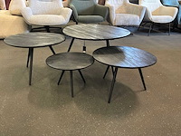 Ptmd thyrsa zwart salontafel recycled teak wood set van 4 - afbeelding 4 van  10
