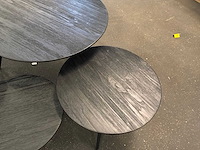 Ptmd thyrsa zwart salontafel recycled teak wood set van 4 - afbeelding 9 van  10