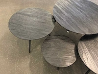 Ptmd thyrsa zwart salontafel recycled teak wood set van 4 - afbeelding 7 van  10