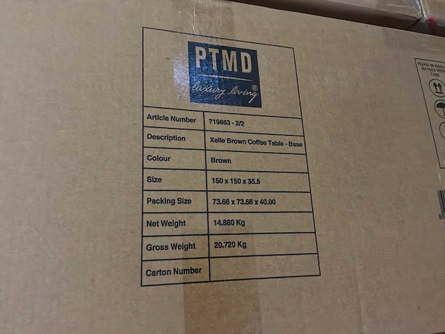 Ptmd xelle salontafel bruin 150cm - afbeelding 7 van  8