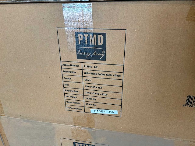 Ptmd xelle salontafel zwart 150cm - afbeelding 8 van  9