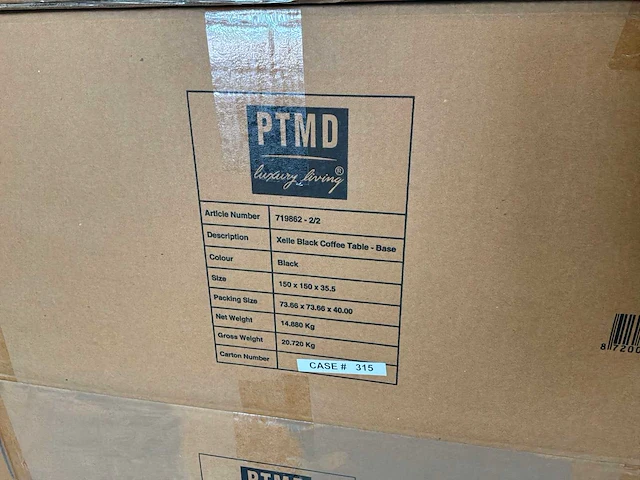 Ptmd xelle salontafel zwart 150cm - afbeelding 8 van  9