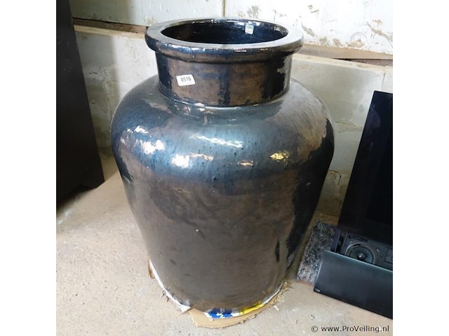 Ptmd zeer grote geglazuurd terracotta pot - afbeelding 1 van  5