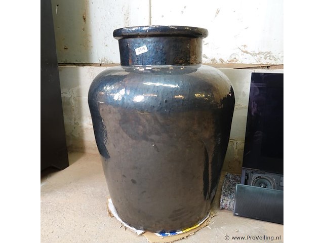 Ptmd zeer grote geglazuurd terracotta pot - afbeelding 2 van  5